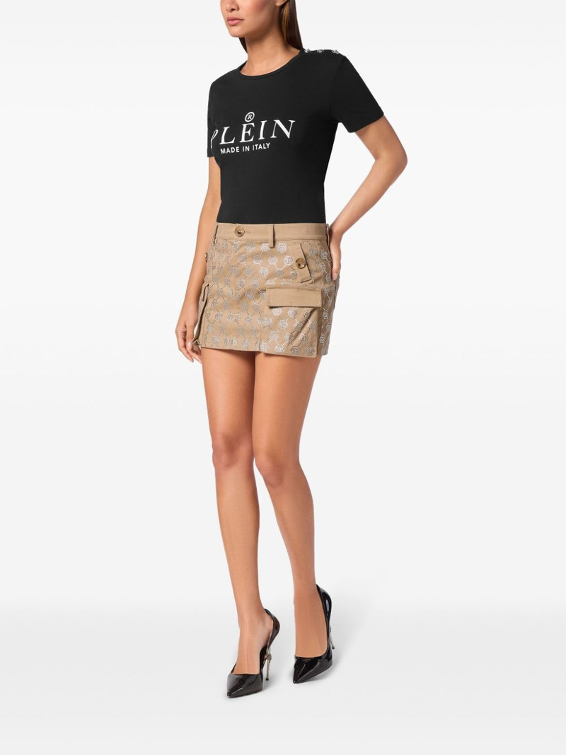 PHILIPP PLEIN crystal monogram miniskirt outlook