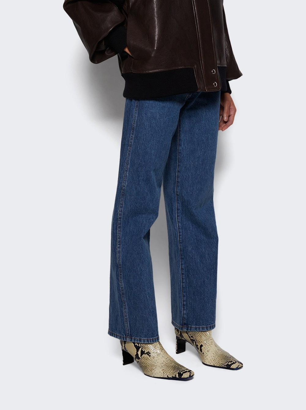 Ona Ankle Boot Natural Python-embossed Leather - 2