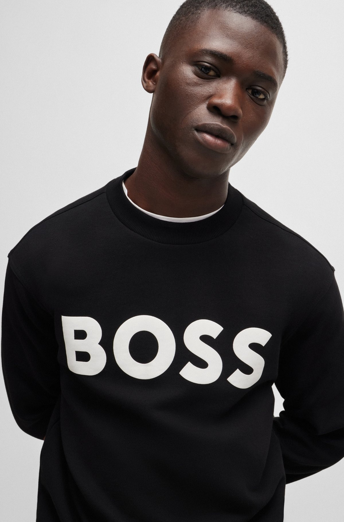 RELAXED-FIT COTTON-TERRY SWEATSHIRT WITH RUBBER-PRINT LOGO - 3