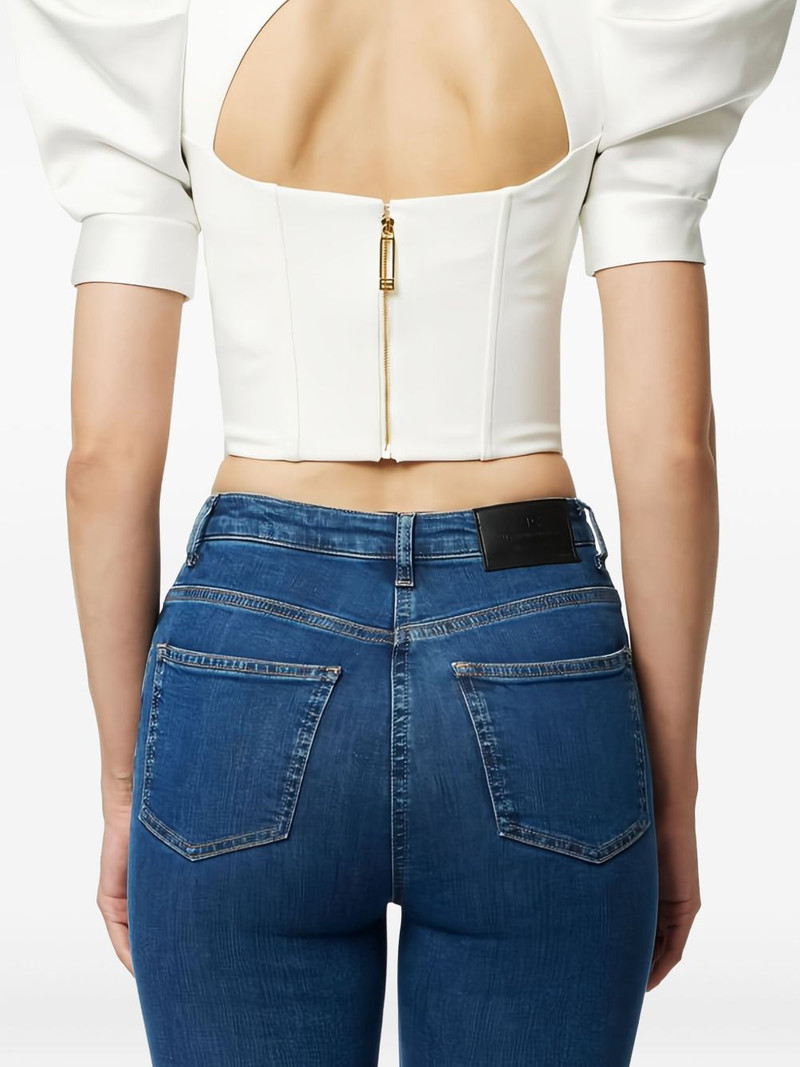 ELISABETTA FRANCHI balloon-sleeve bustier top outlook