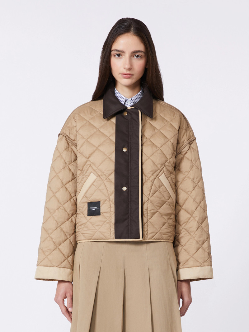 KAKI Reversible padded jacket in water-repellent fabric - BEIGE 6