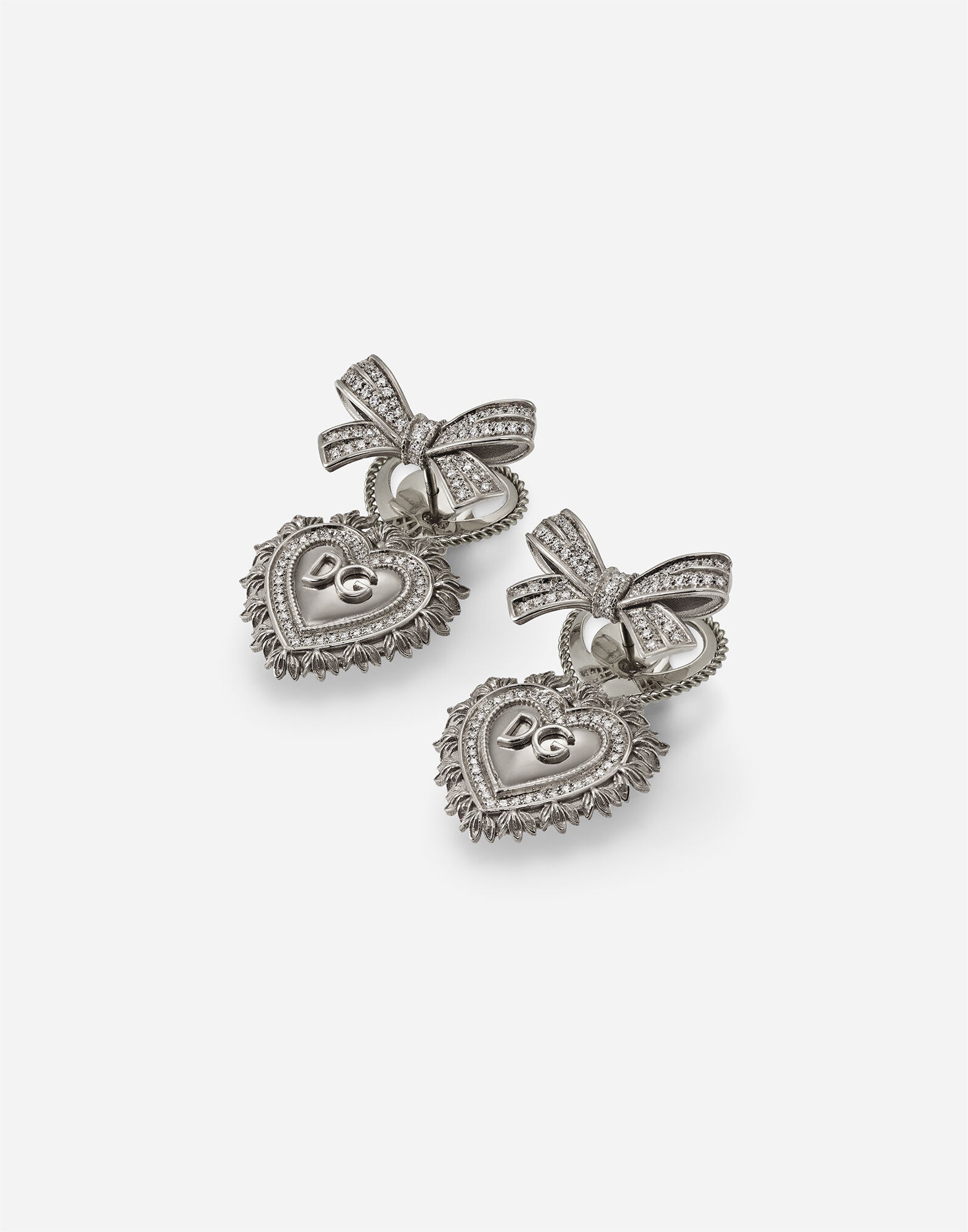 Devotion earrings in white gold with diamonds - 2