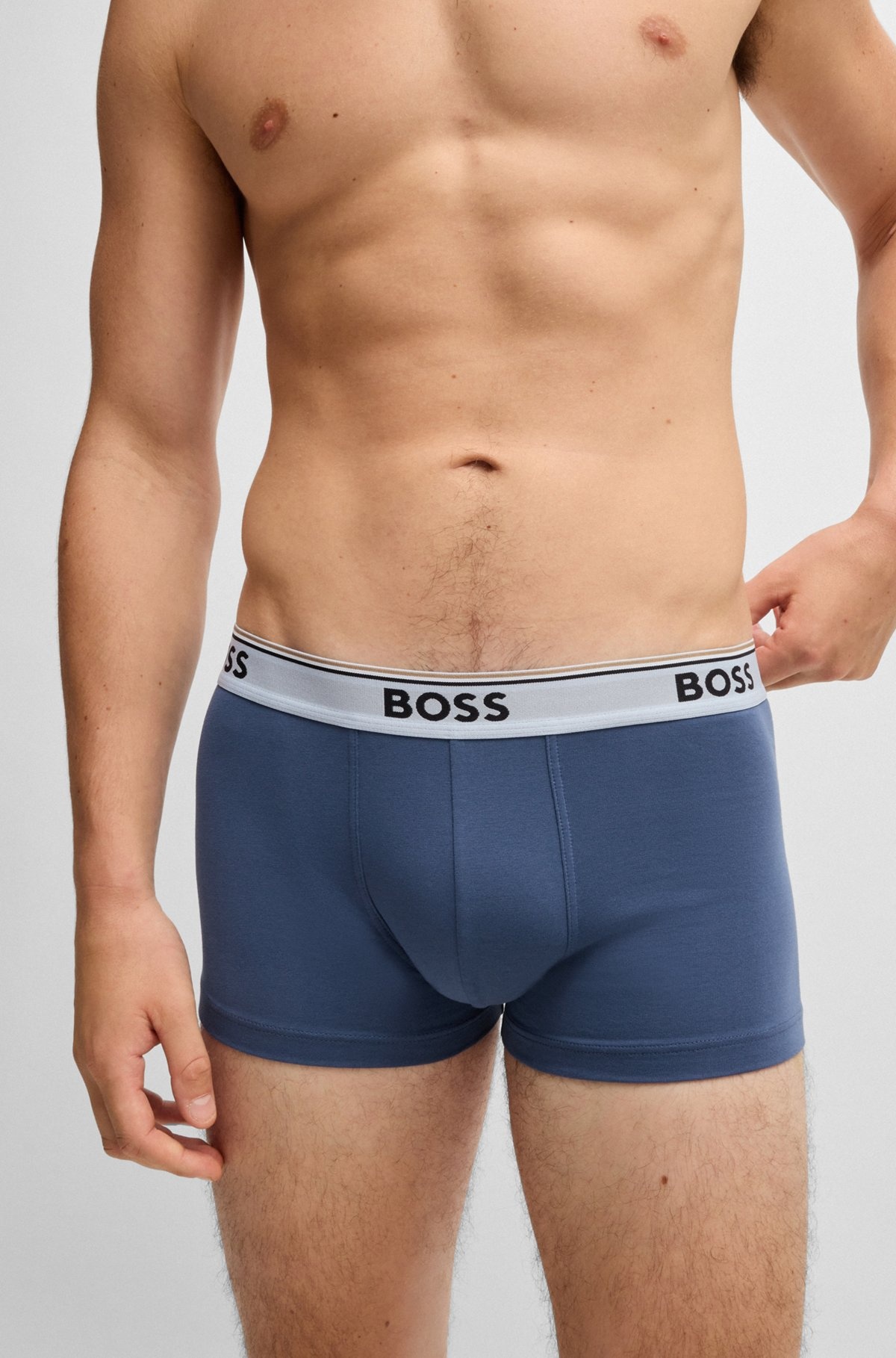 THREE-PACK OF STRETCH-COTTON TRUNKS WITH LOGO WAISTBANDS - 5