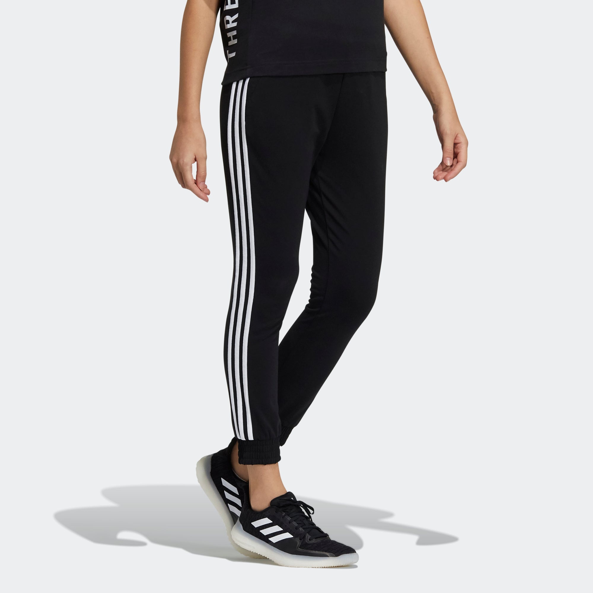 (WMNS) adidas Fi Pt Sj Elastic Slim Fit Bundle Feet Sports Pants/Trousers/Joggers Black GP0659 - 4