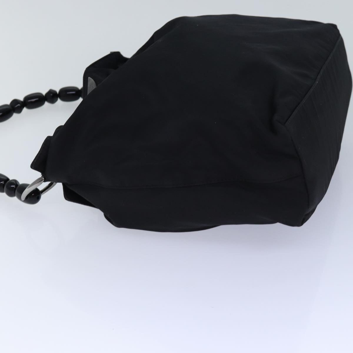 DIOR Maris Pearl Hand Bag Nylon Black Silver - 4