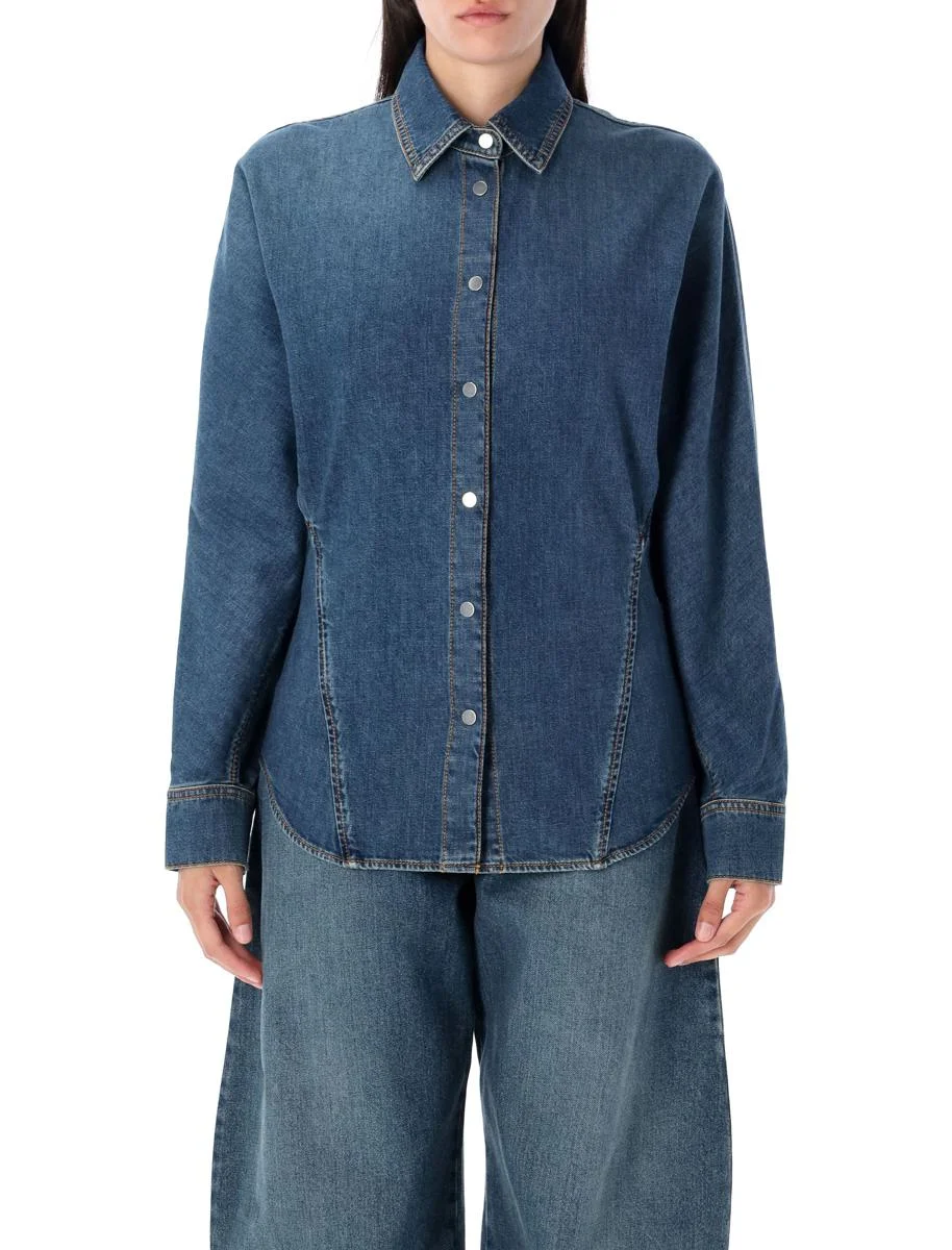 Alaïa Round Denim Shirt - 1