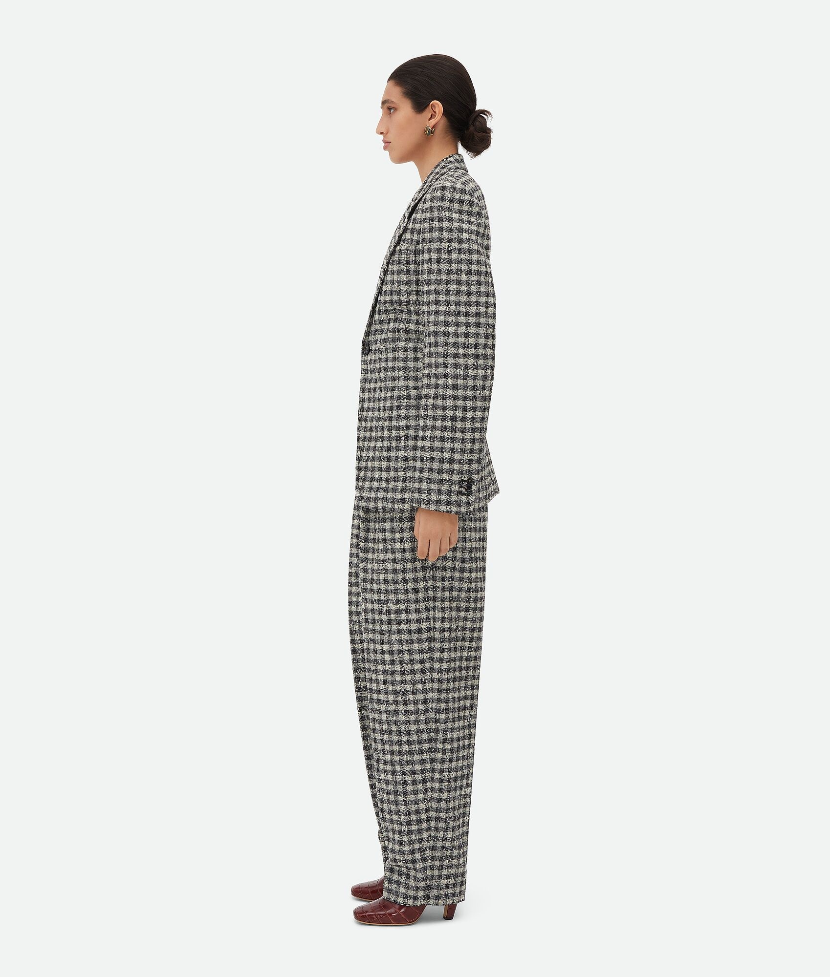 Boucle Gingham Wool Jacket - 2