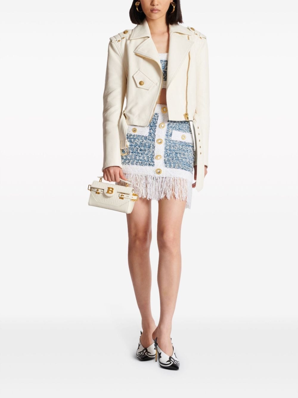 fringed tweed miniskirt - 2