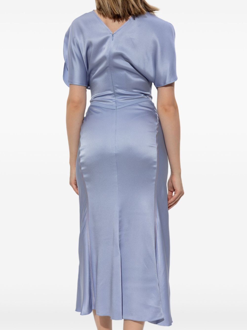 puff-sleeved ruched dress - 4