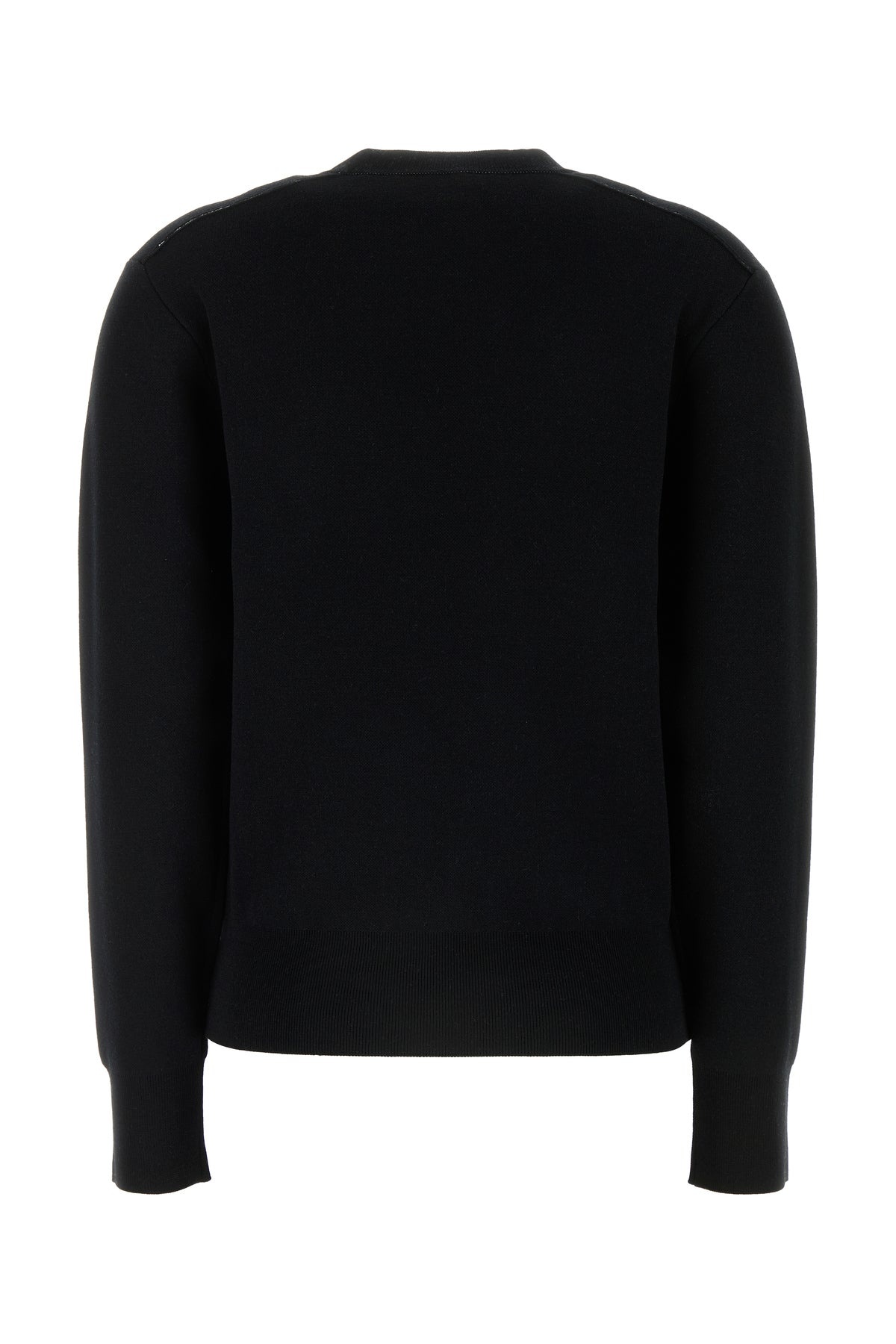 Black stretch wool blend sweater - 2