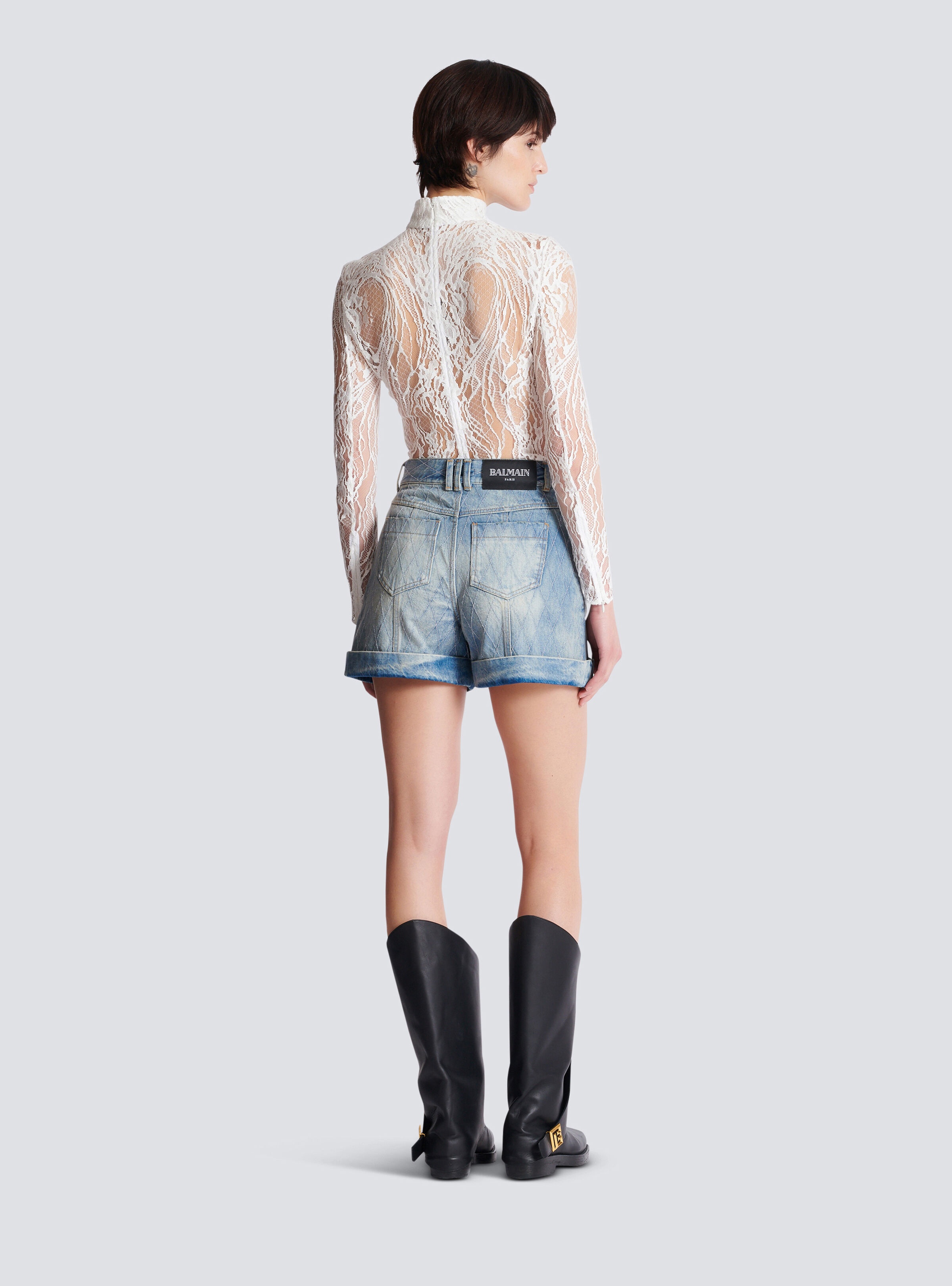 Short Diamond denim shorts - 4