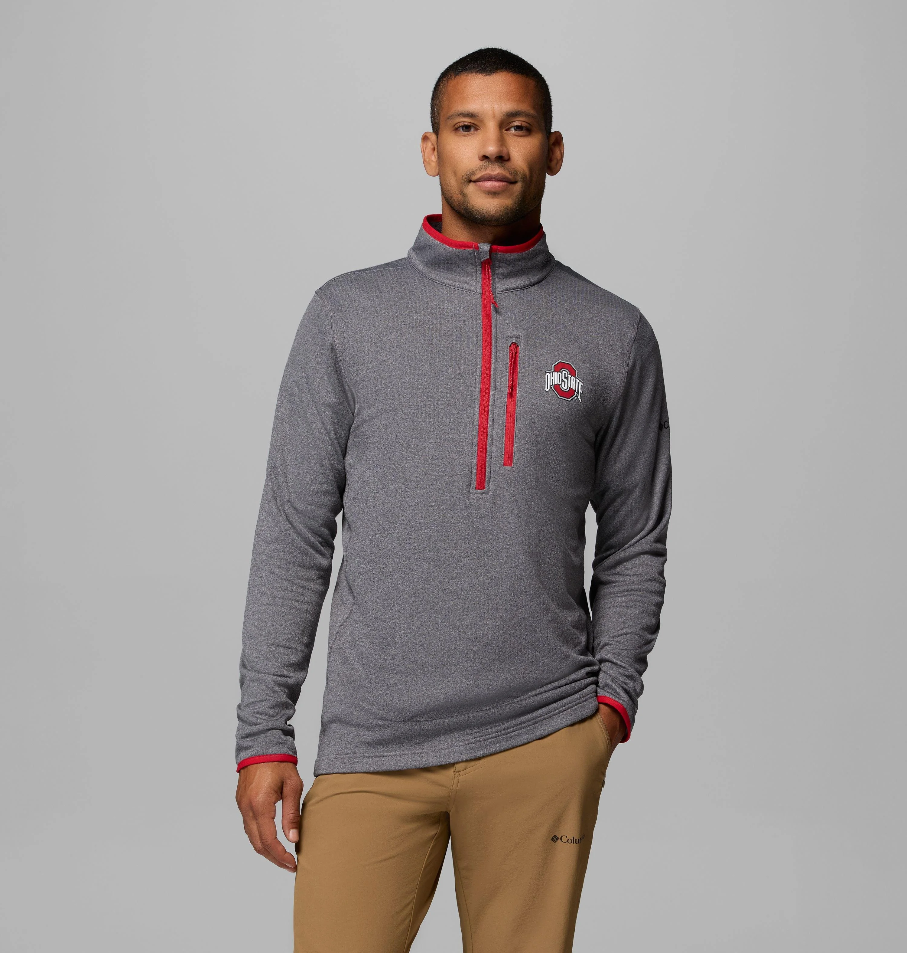 Men's Collegiate Essential Hike Grid Fleece Half Zip - Ohio State - 1