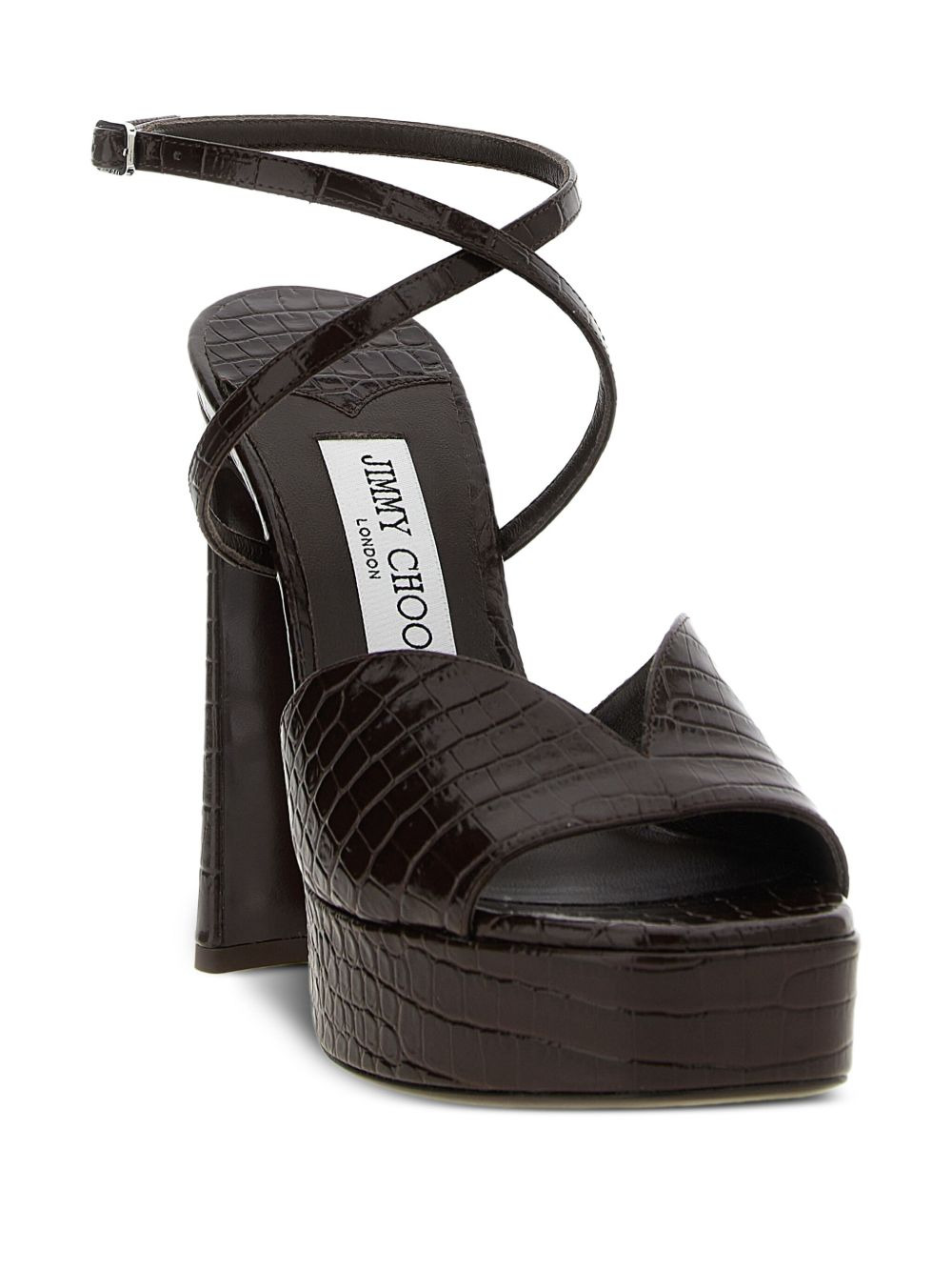 125mm crocodile-print platform sandals - 2