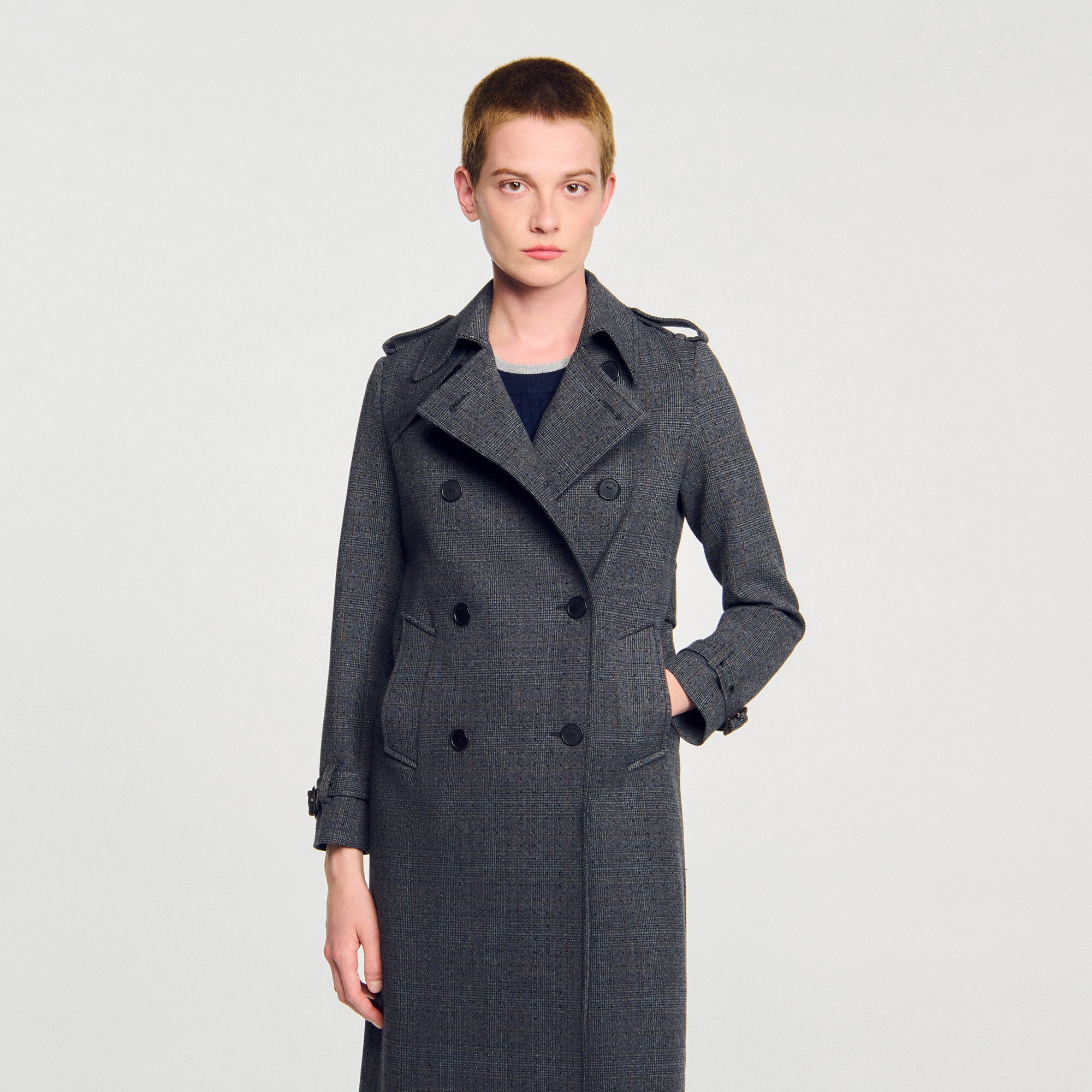RHINESTONE TRENCH COAT - 4
