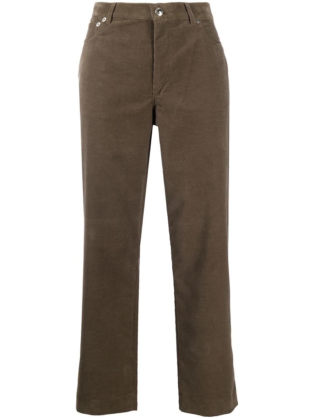 cropped corduroy trousers - 1