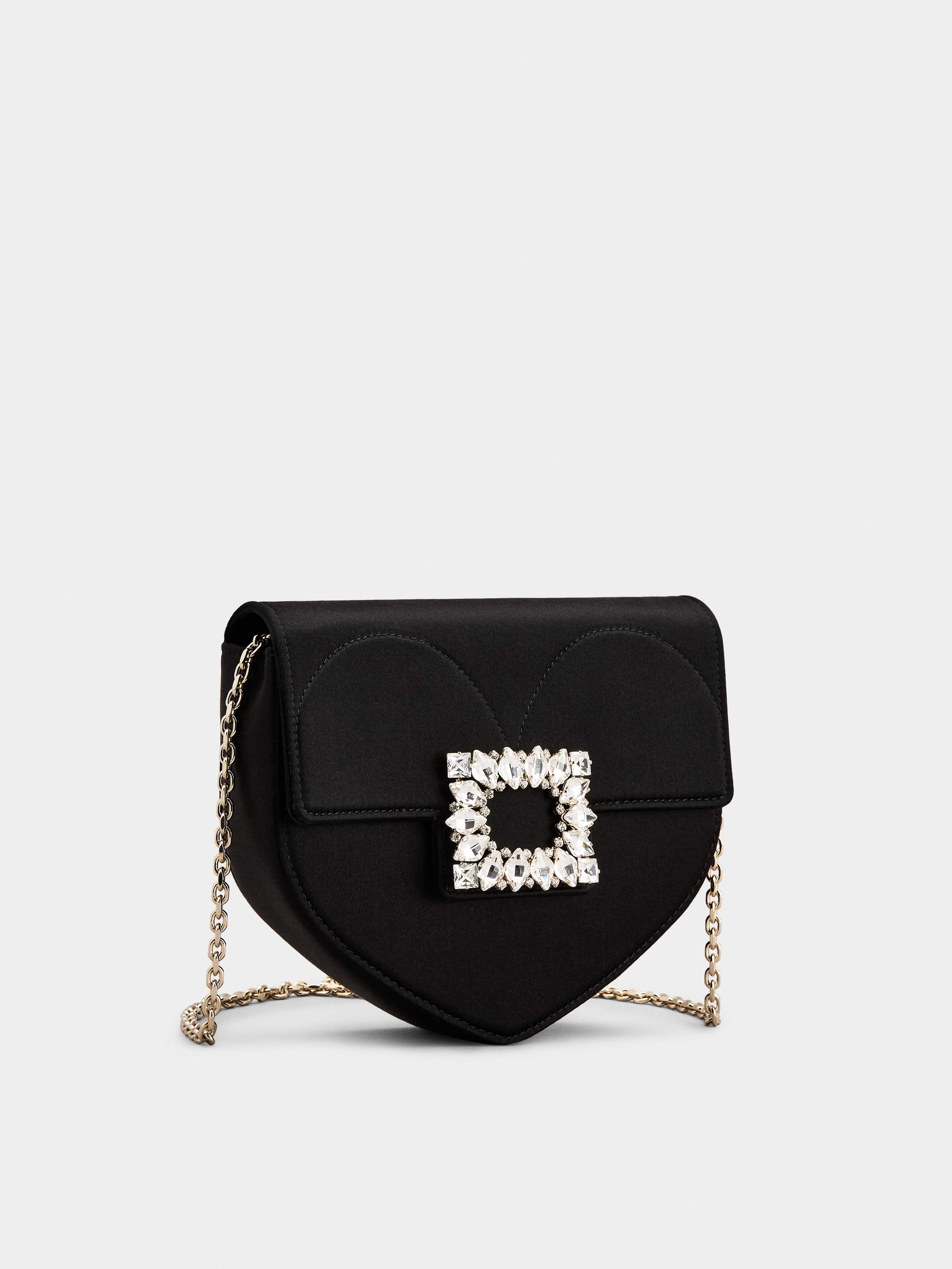 Clutch Love Strass Buckle Mini Clutch Bag in Satin - 3