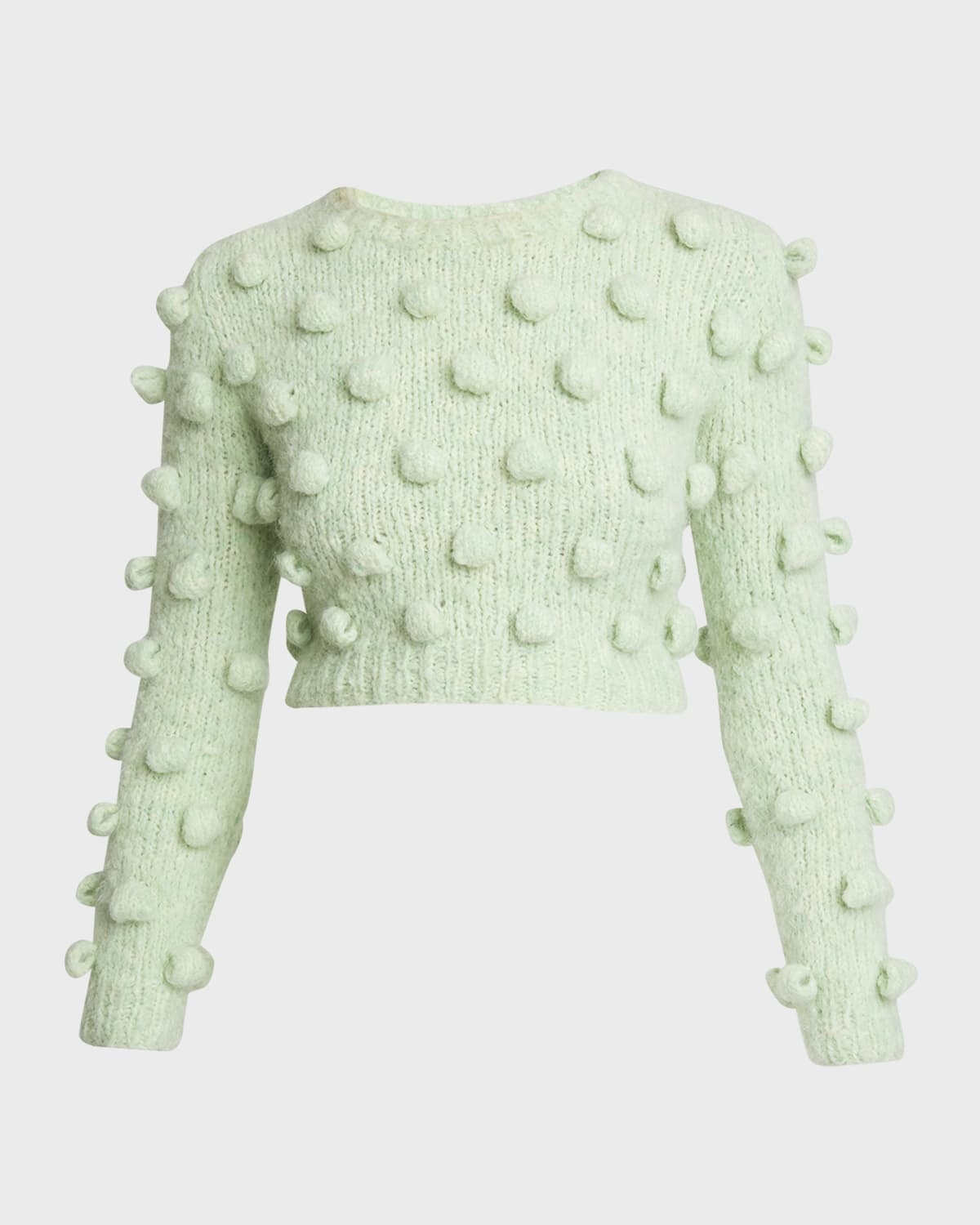 Cropped Wool Sweater with Dot Details - 1