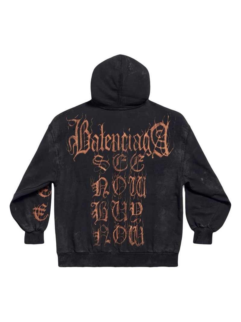 BALENCIAGA Heavy metal artwork zip-up hoodie outlook