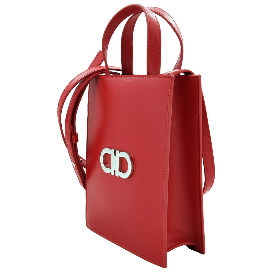 Ferragamo Double Gancini Mini Leather Tote Bag - 4