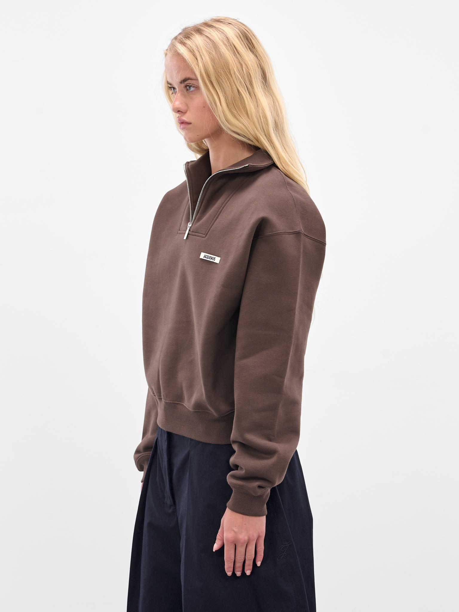 The Brown Zip Neck Sweatshirt - 2