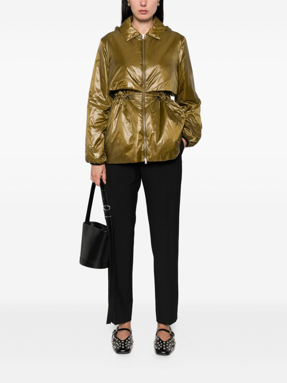 drawstring-waist parka - 2