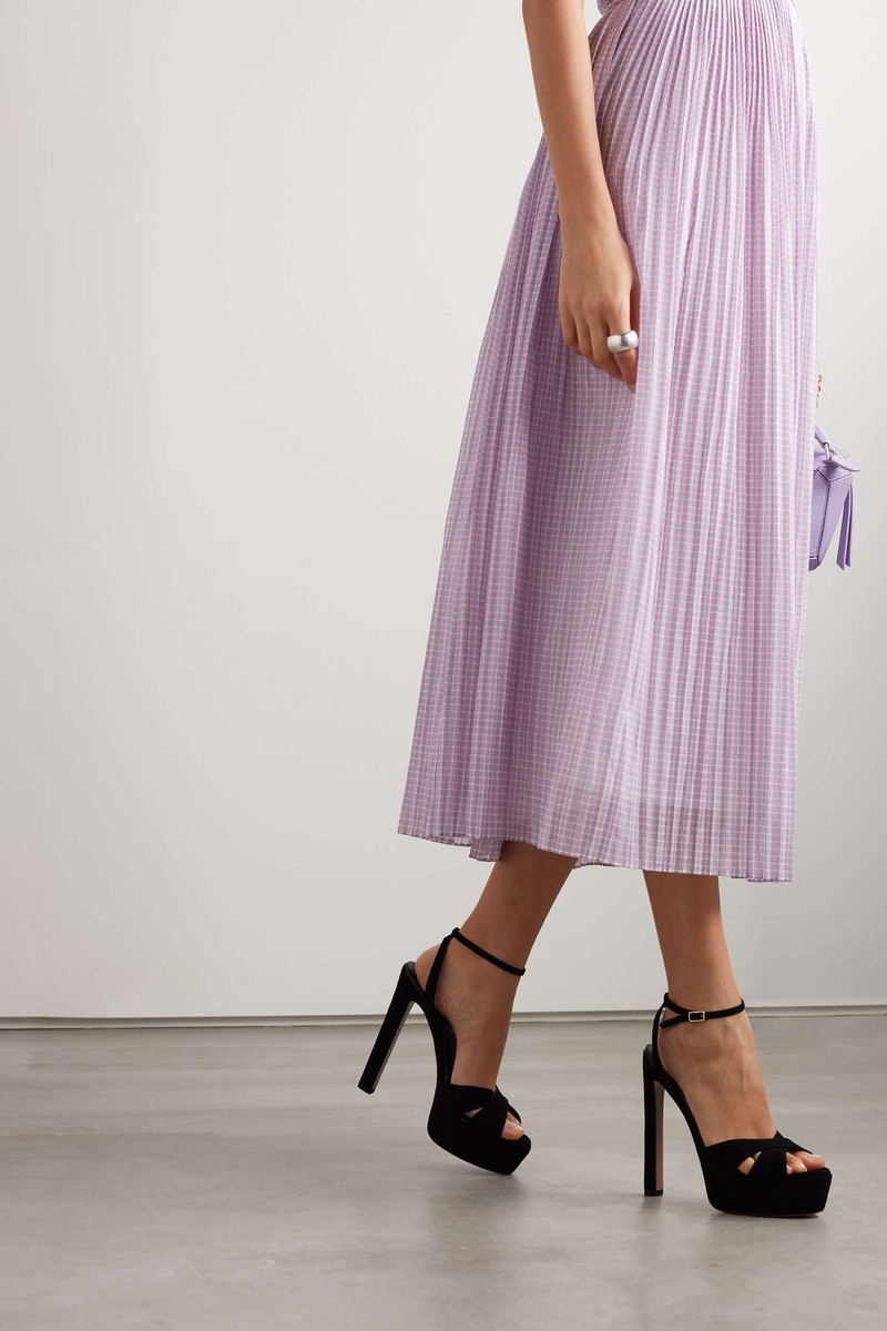 AQUAZZURA Divine Plateau 130 suede platform sandals outlook