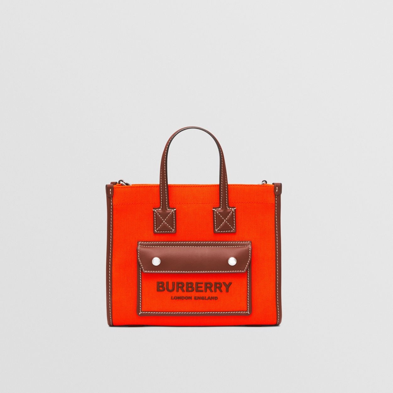 Mini Two-tone Canvas and Leather Freya Tote - 1