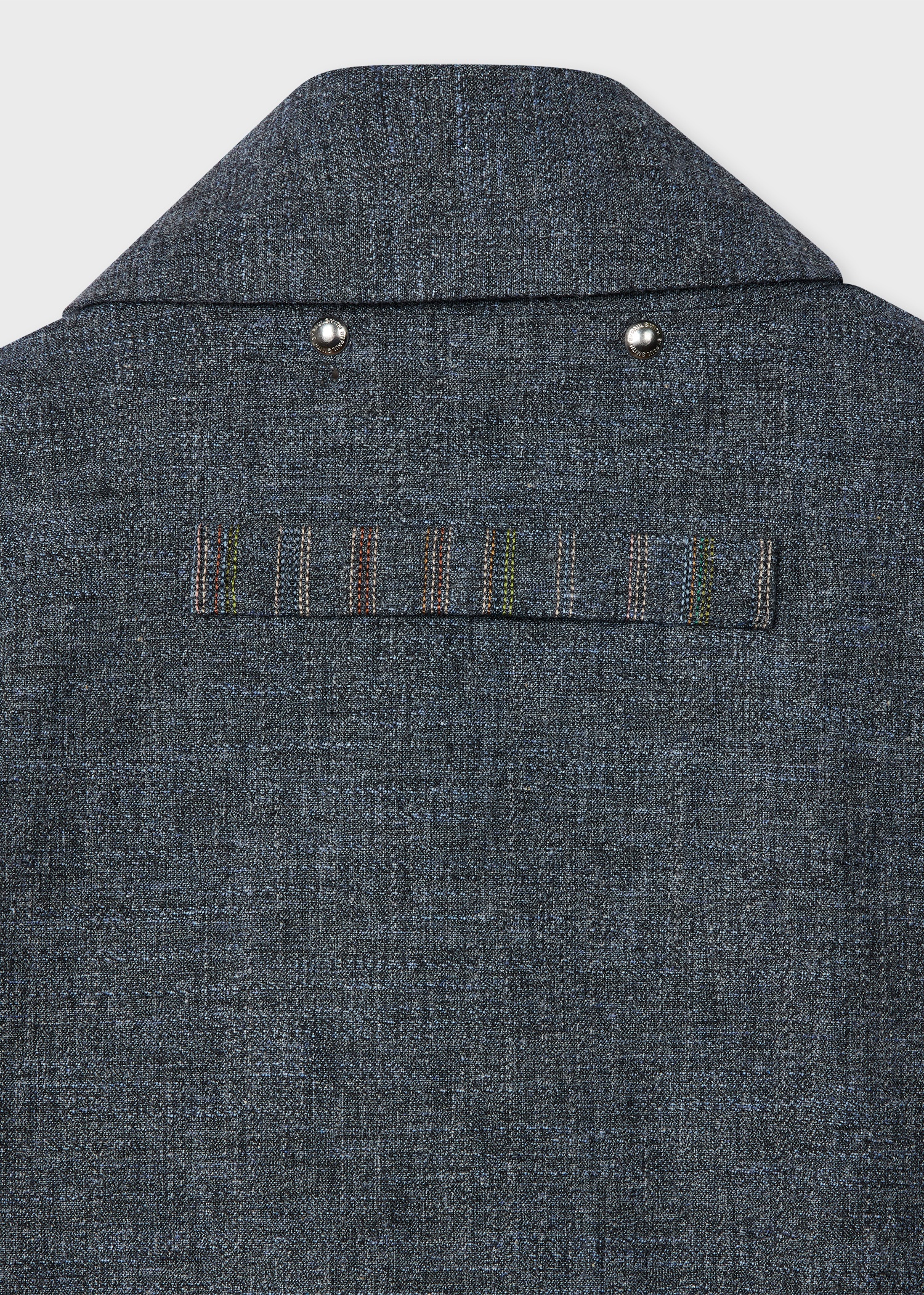 Slate Blue Cotton-Linen Melange Jacket - 5
