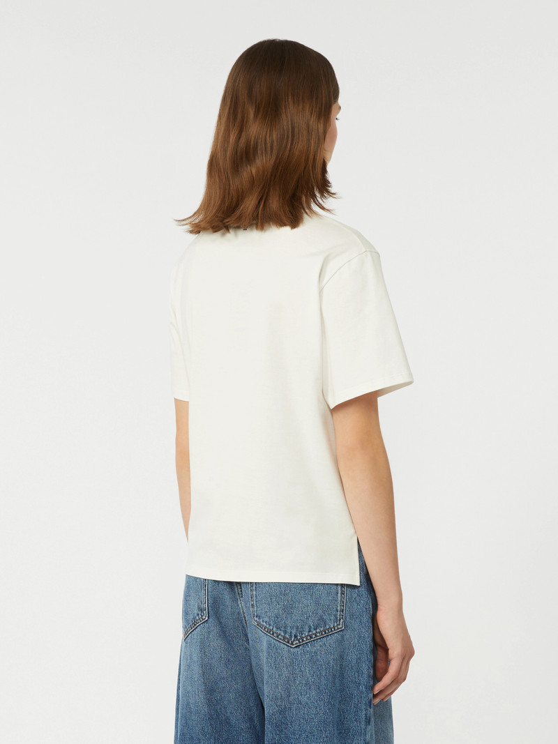 WEST Print and embroidery-adorned cotton T-shirt - WHITE 4