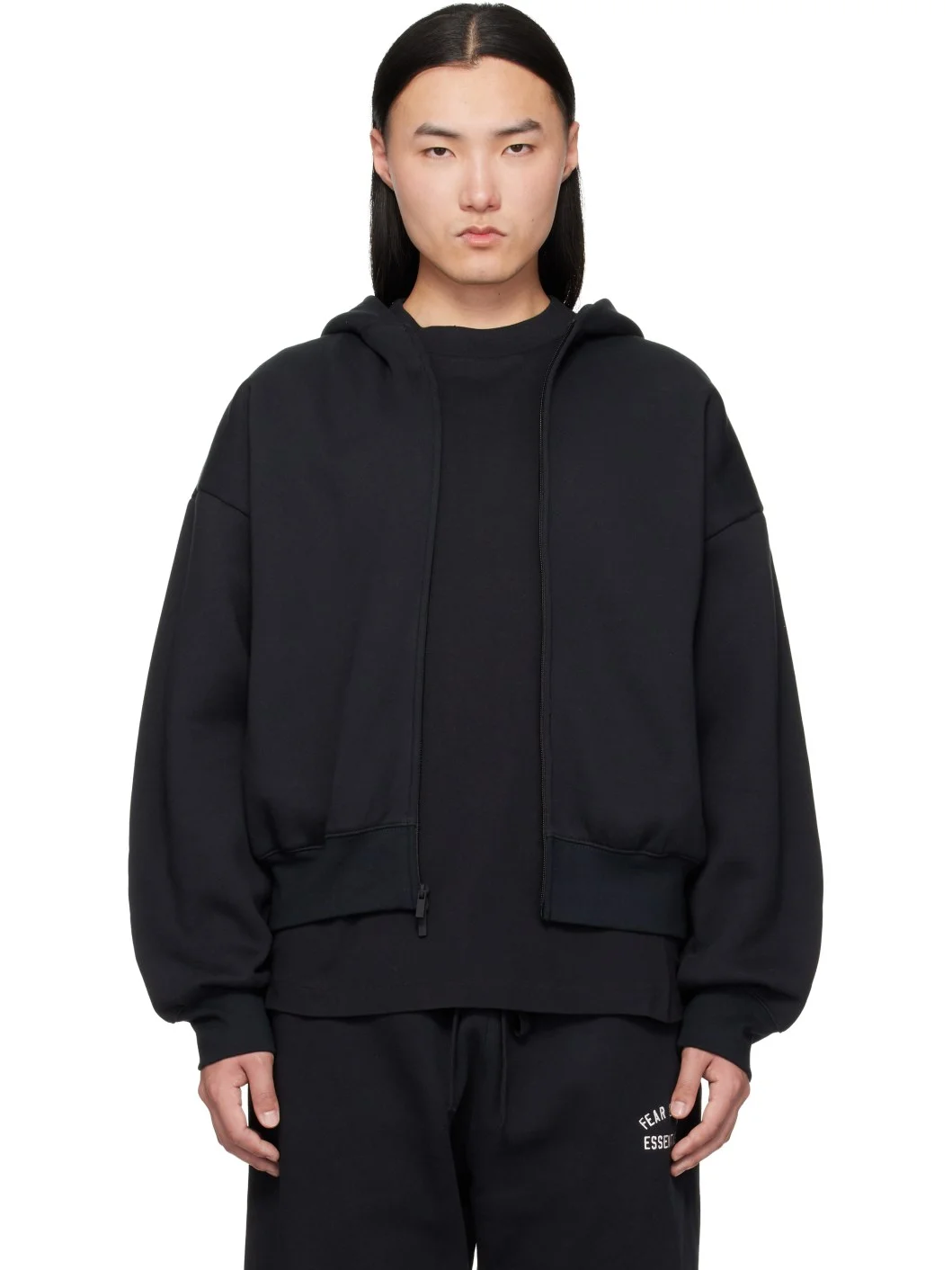 Black Classic Zip-Up Hoodie - 1