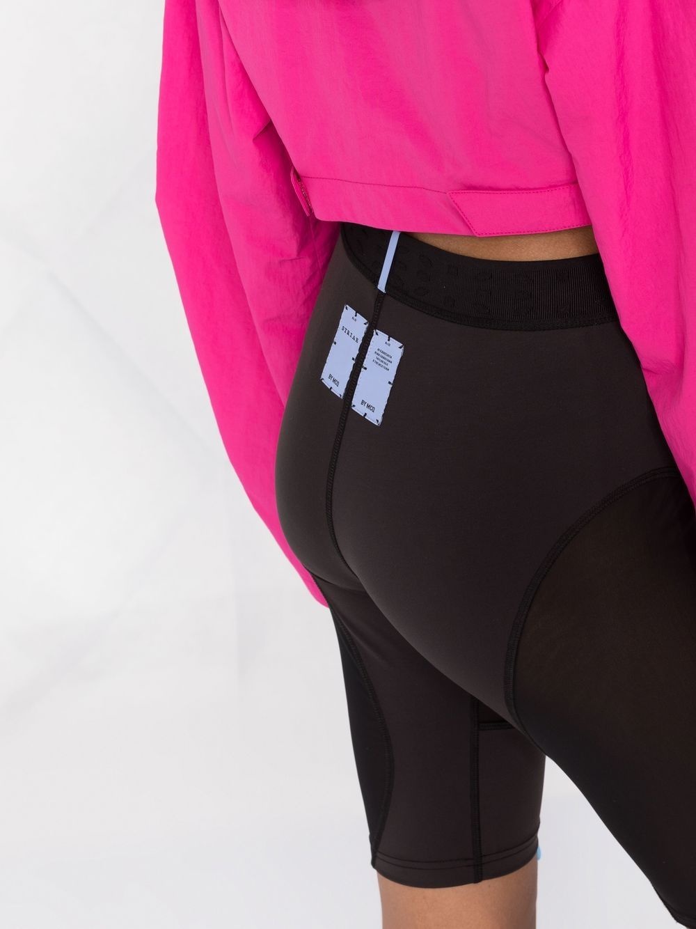 panelled biker-style shorts - 3