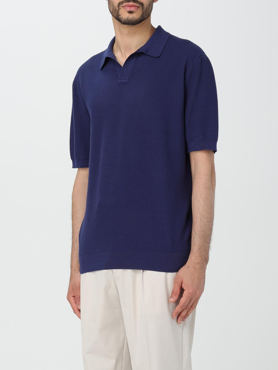 Zegna Polo Shirt Men Blue - 4