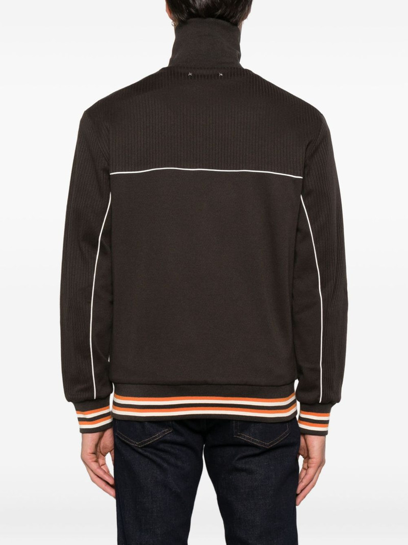 ribbed-panel zip-up jacket 4