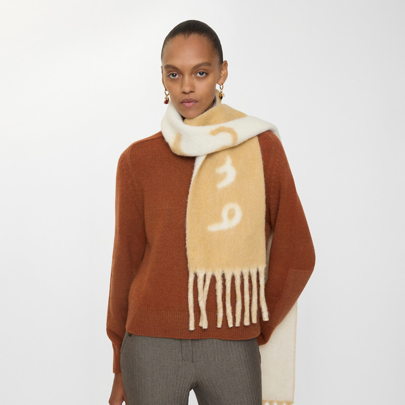 Reversible Logo Alpaca Wool Blend Scarf 5