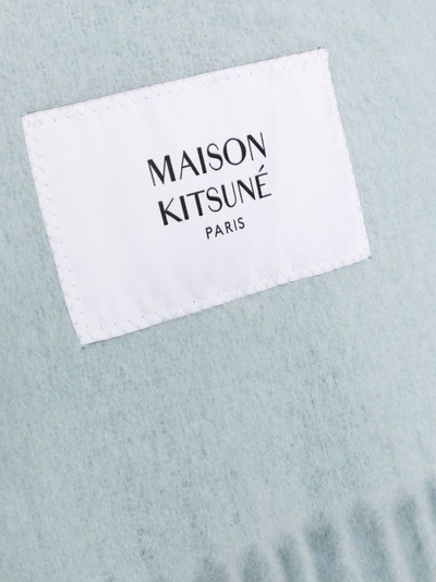 Maison Kitsuné logo-patch fringe-trim scarf outlook