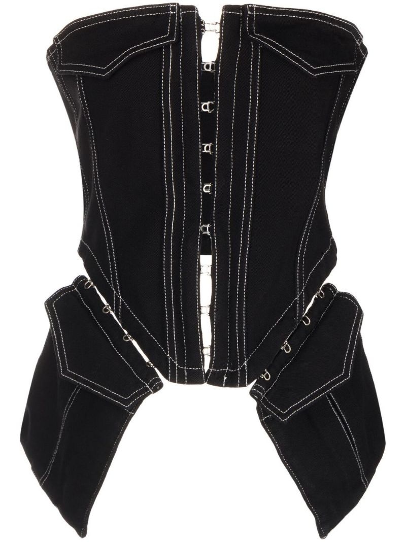 pocket denim corset - 1