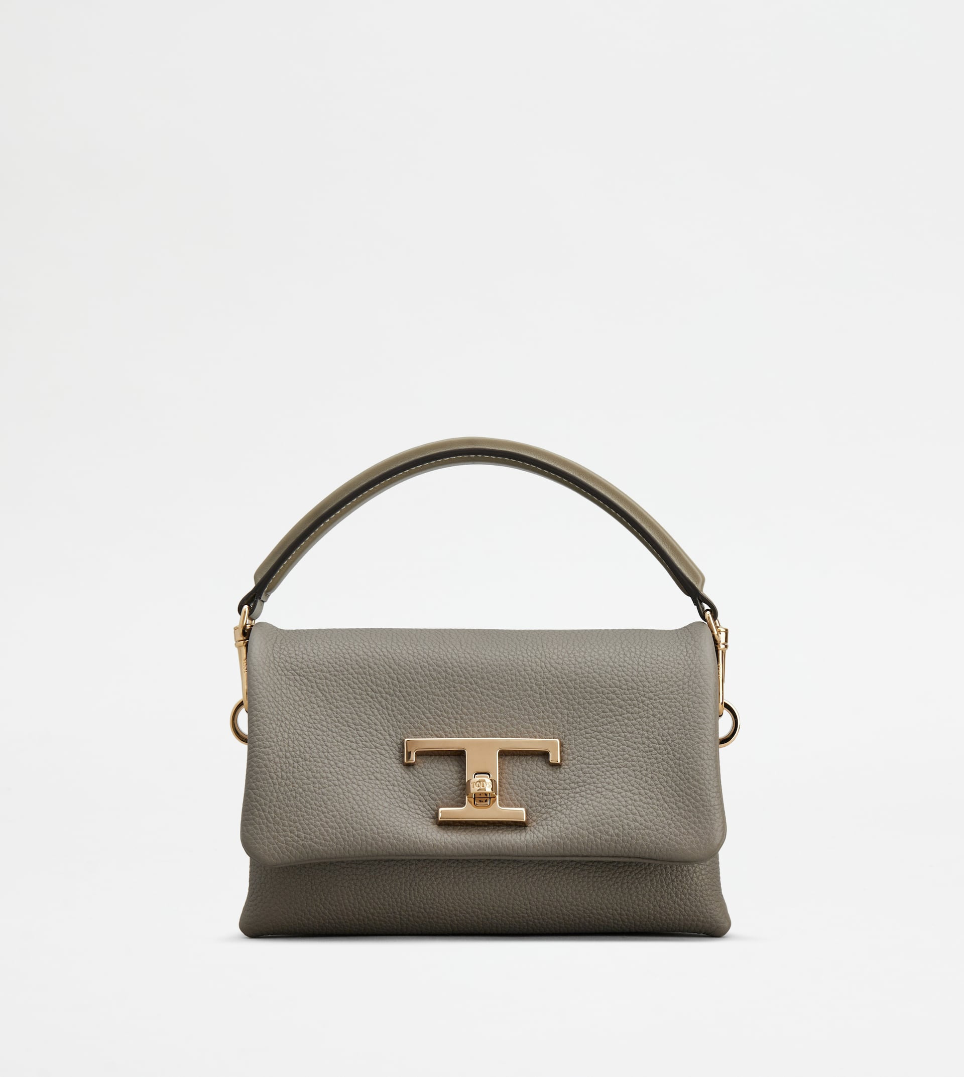 T TIMELESS FLAP BAG IN LEATHER MICRO - GREY - 1