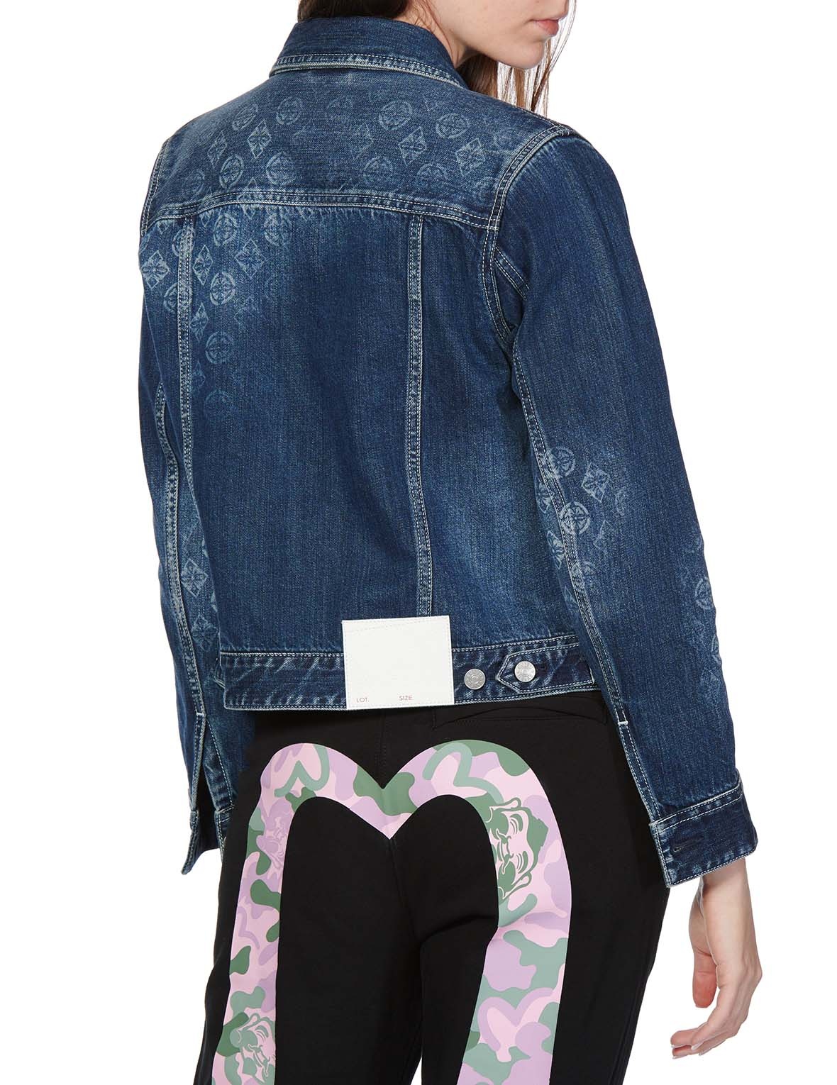 KAMON LASER-PRINTED DENIM TRUCKER JACKET - 4