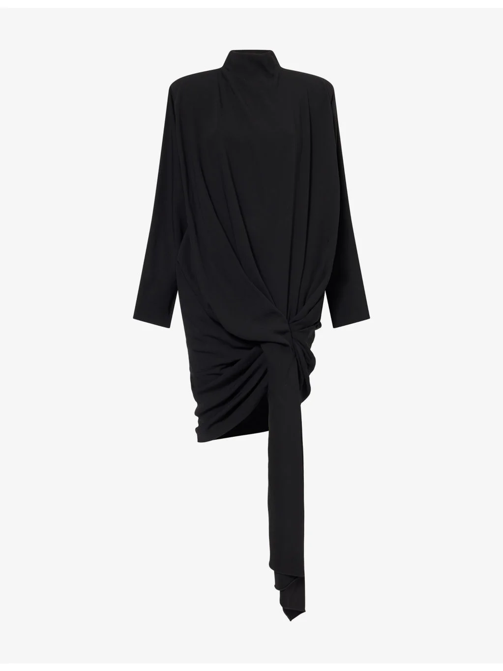Draped Woven Mini Dress - 1