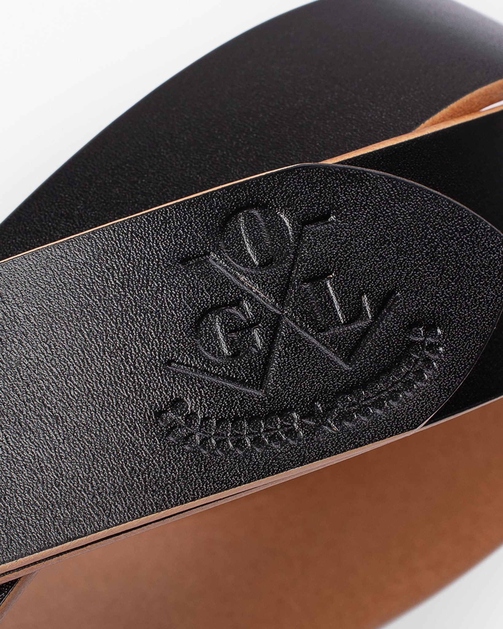 OGL-BELT-SPGAR-BLK OGL Single Prong Garrison Buckle Leather Belt  - Hand-Dyed Black - 4