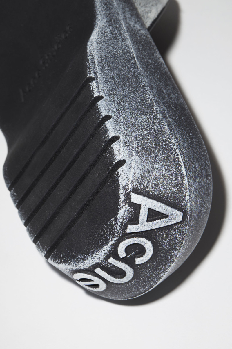 Reversed leather sandals - Black/beige 5