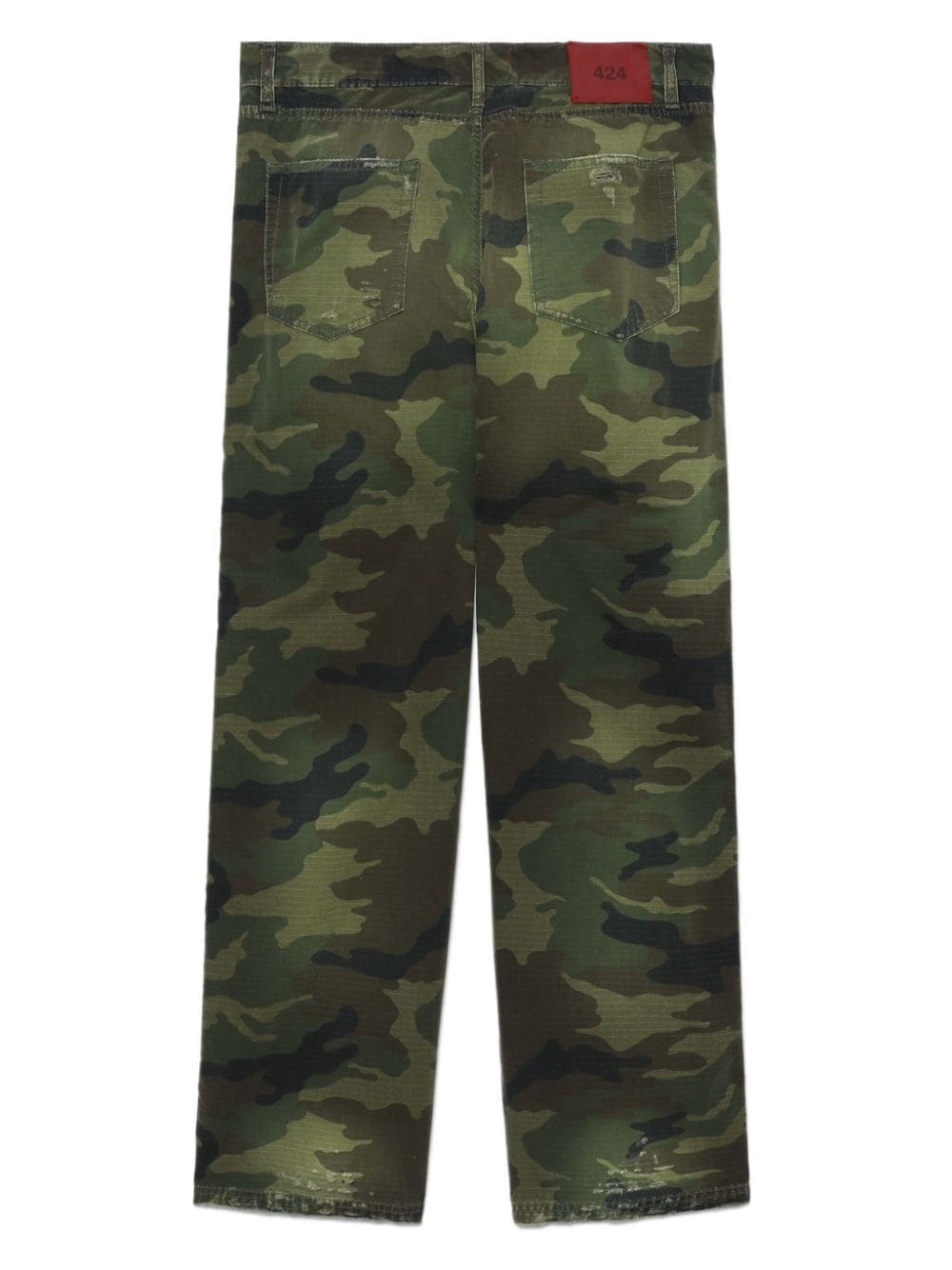 military print cotton trousers - 6