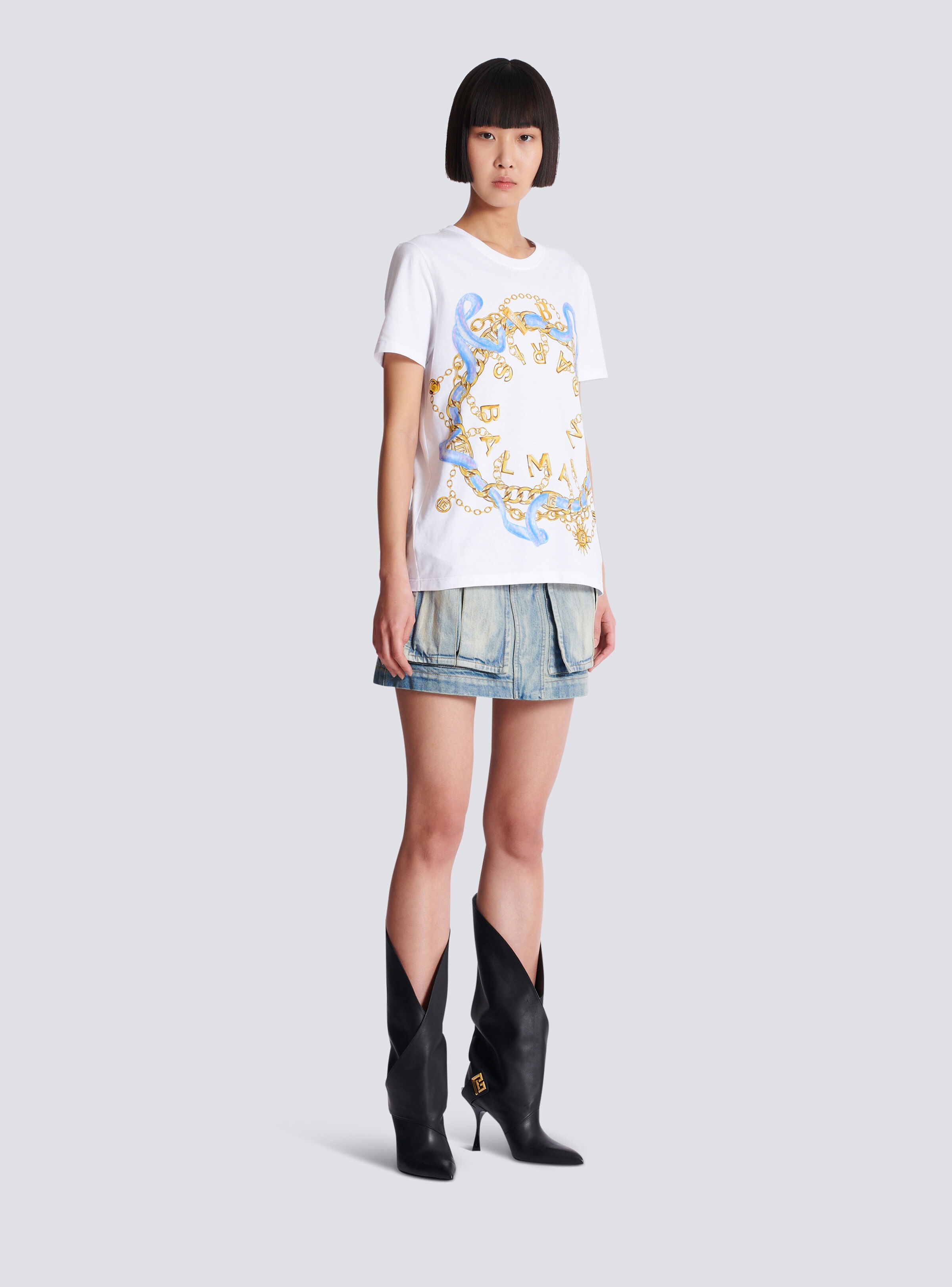 T-shirt with Balmain Paris Chain print - 3