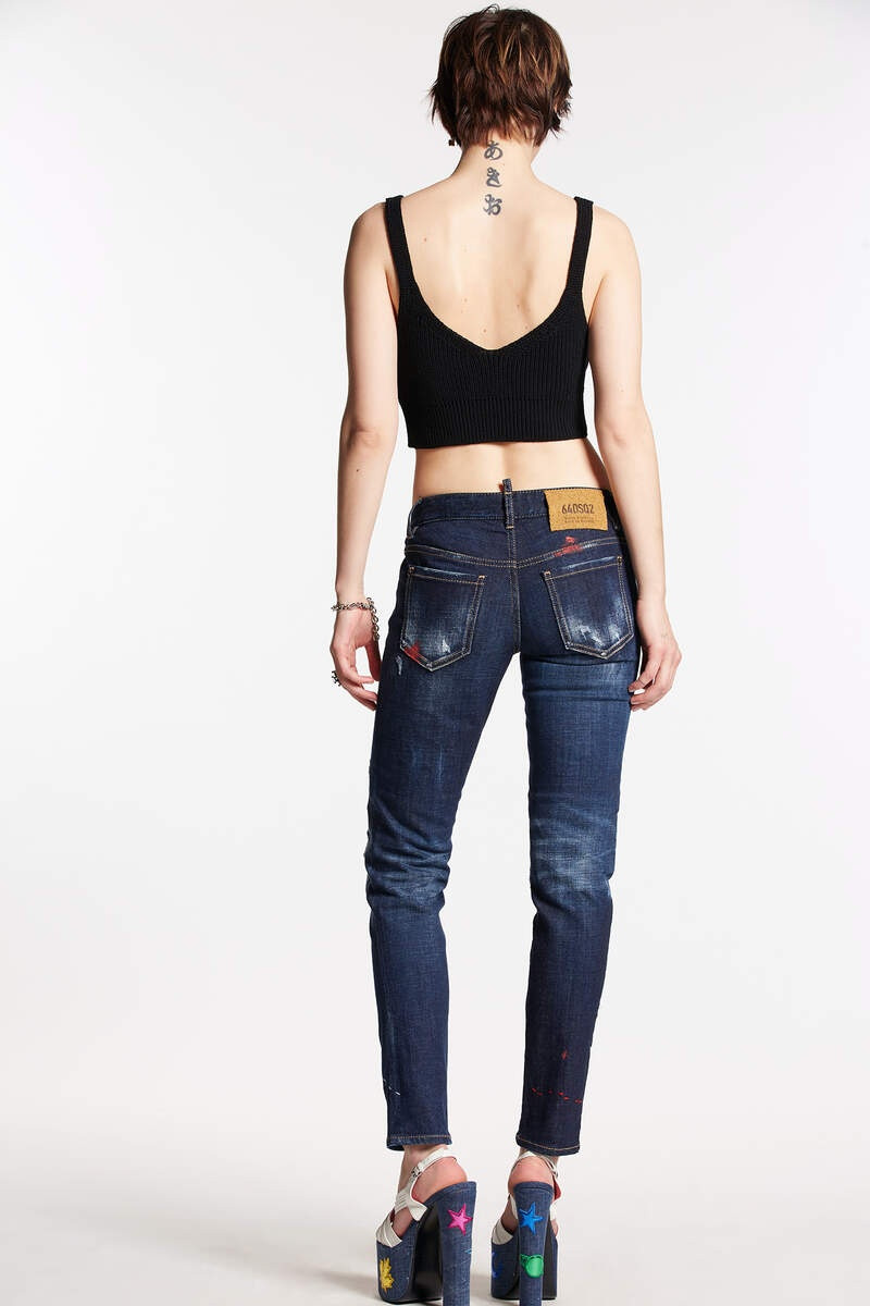 DSQUARED2 DARK MONSTER MAZE WASH MEDIUM WAIST SKINNY JEANS outlook