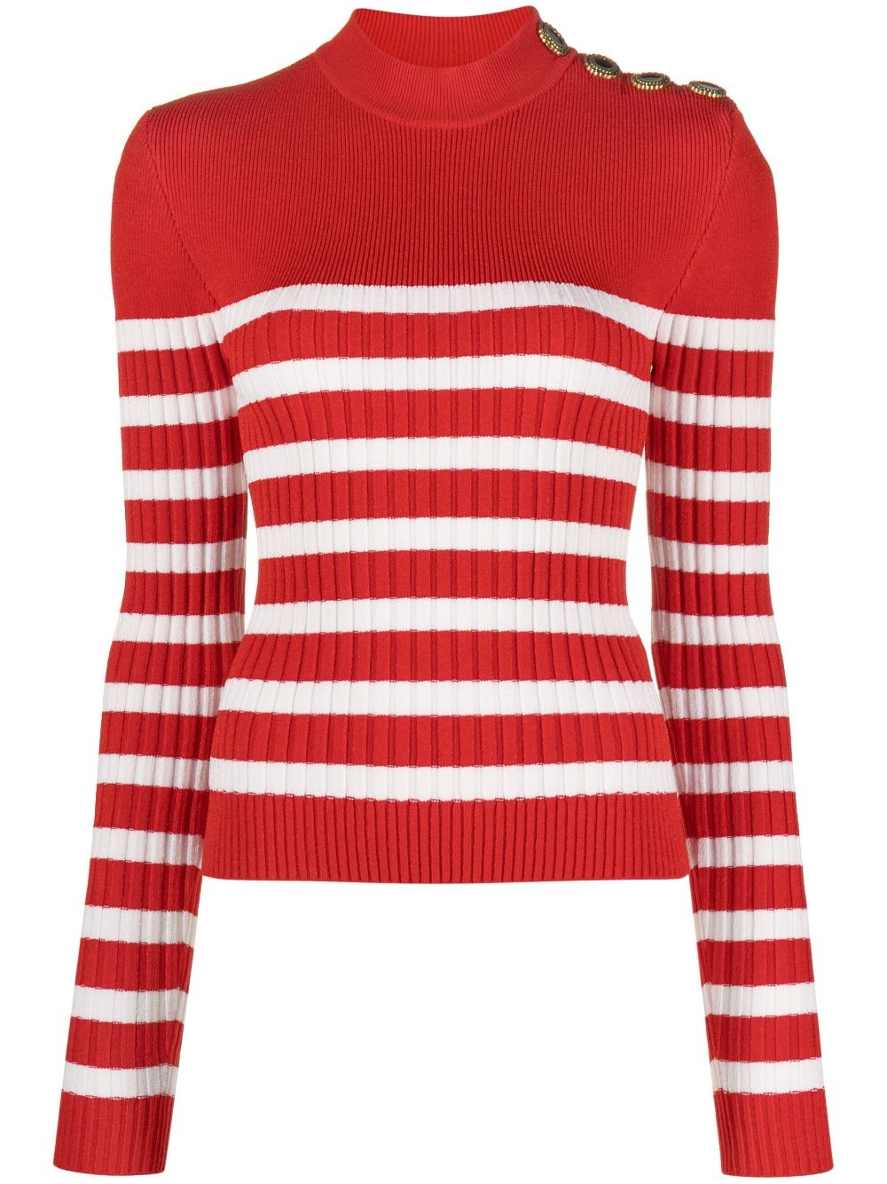 striped roll-neck jumper - 1