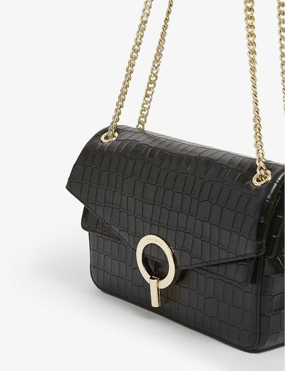 Sandro YZA crocodile-embossed leather shoulder bag outlook