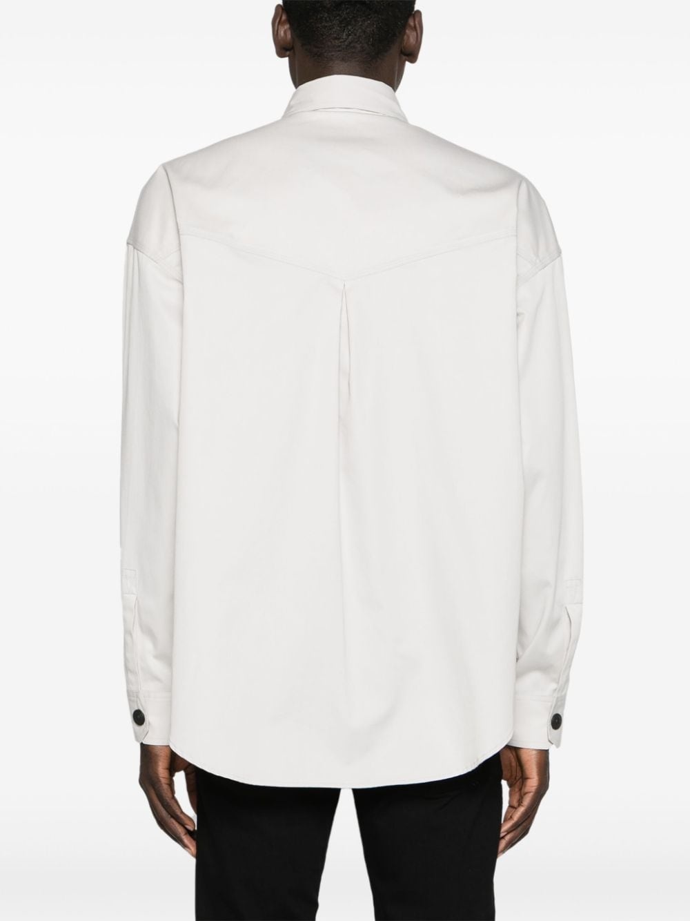 press-stud cotton shirt - 4