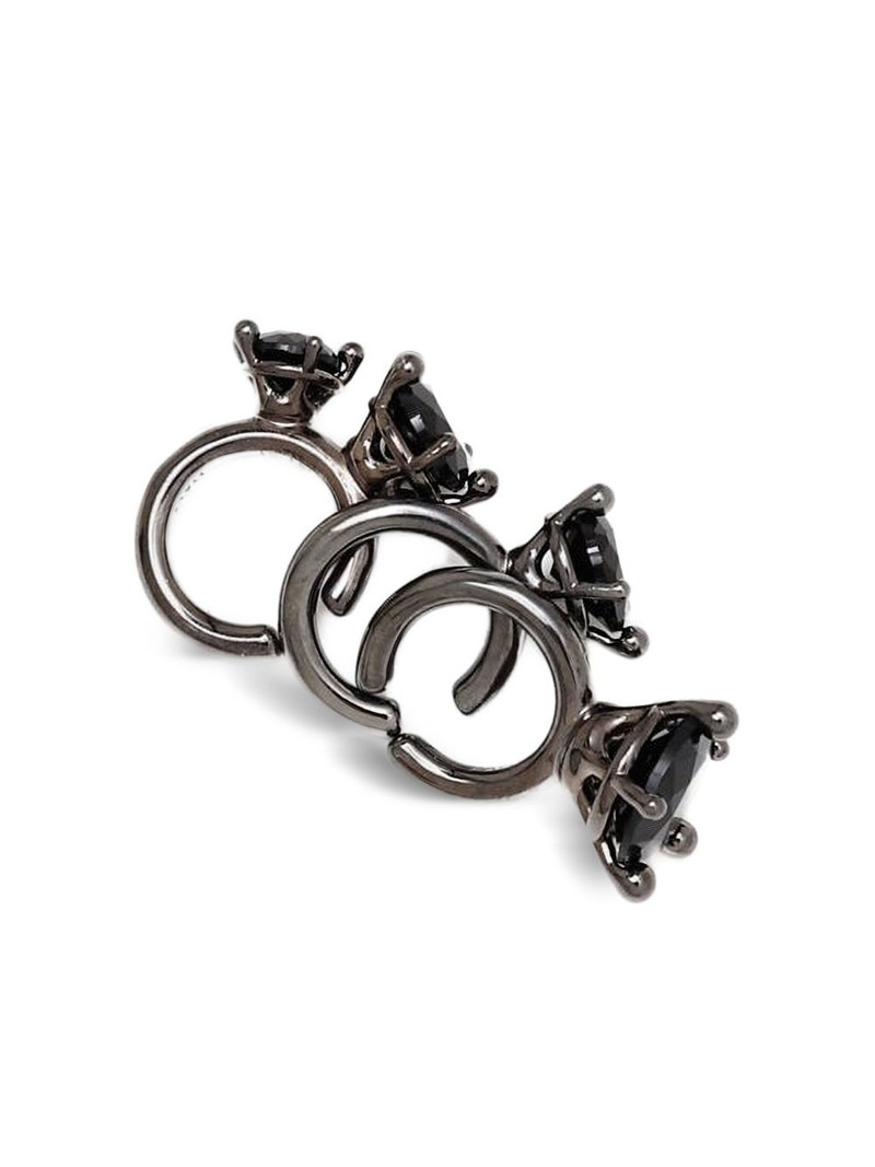 PANCONESI ring-embellished earring cuffs set outlook