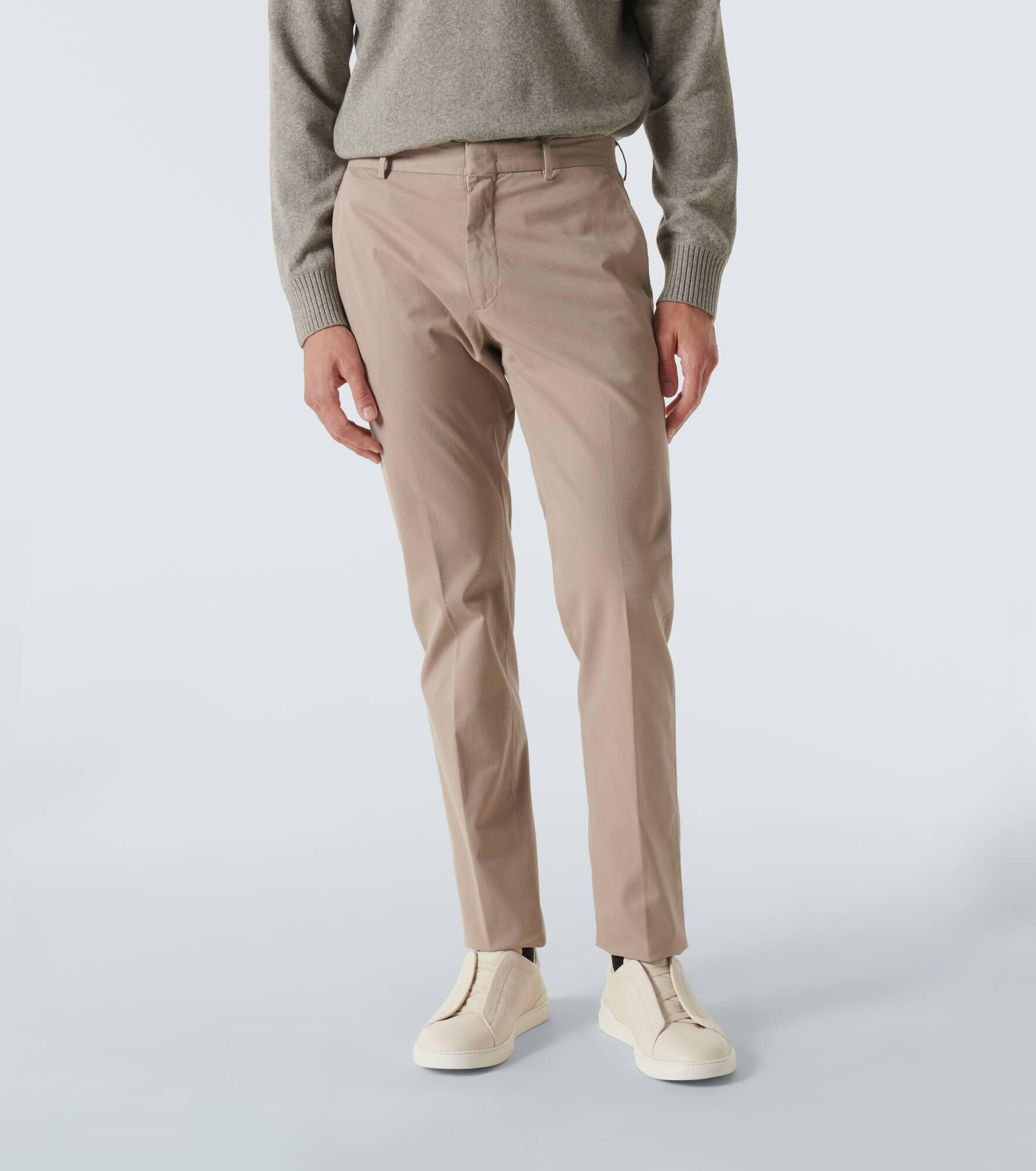 Cotton-blend straight pants - 3