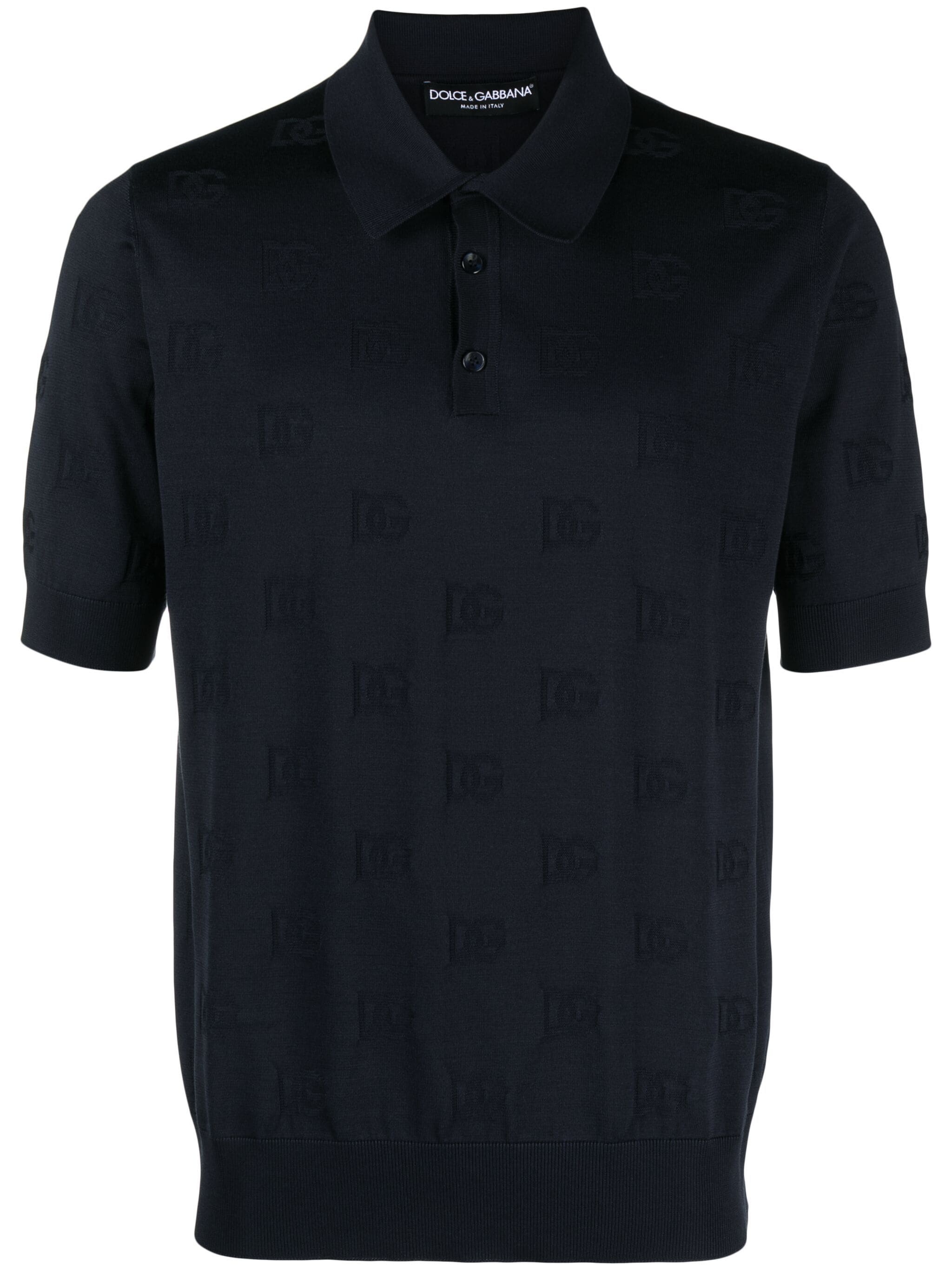 LOGO-JACQUARD SILK POLO SHIRT - 1